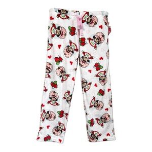 Strawberry Shortcake Pink White Fleece Lounge Pajama Pants Size: M NWT